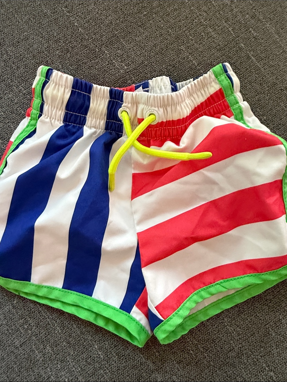 GAP Bold Stripe Swim Shorts - Red, Blue & White